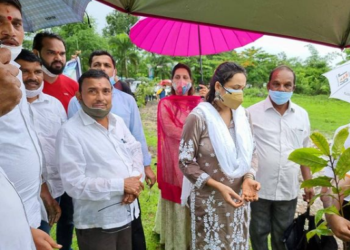 चित्रलेखा पाटील यांच्या हस्ते वृक्ष लागवड