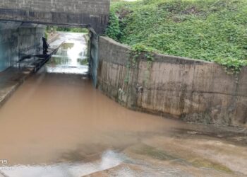 पुनर्वसित गावाचा रस्ता पाण्याखाली