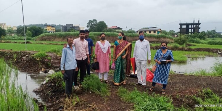 नुकसानग्रस्त शेतीचे केले पंचनामे