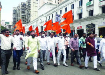 खारघरमध्ये शिवसेनेचा निषेध मोर्चा