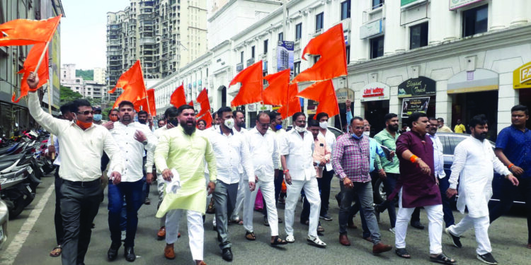 खारघरमध्ये शिवसेनेचा निषेध मोर्चा