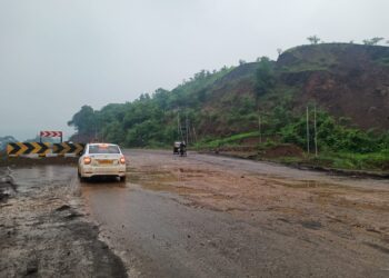 भाविकांच्या वाटेवर खड्ड्यांचे विघ्न