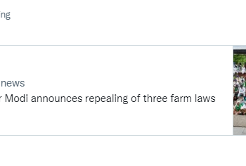 काळे कृषी कायदे रद्द ; सोशल मिडीयावर टॉप ट्रेंड