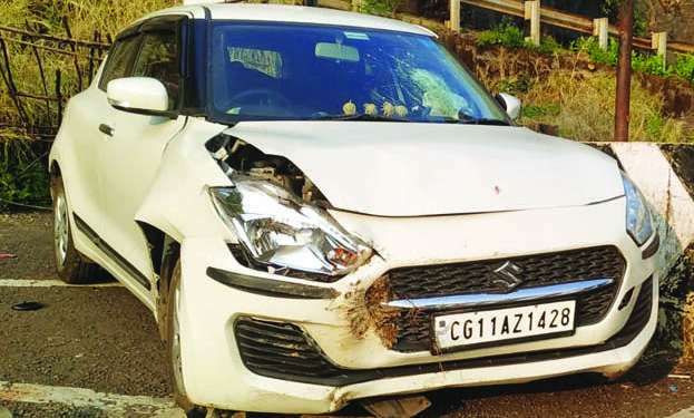 नेरळ-माथेरान घाटात कारला अपघात