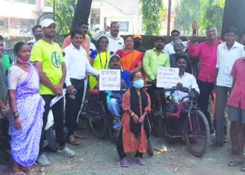 उरणमध्ये दिव्यांग बांधवांचा यल्गार