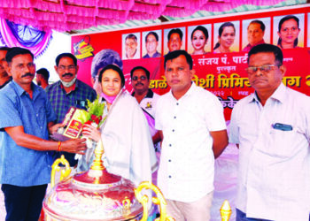 खंडाळे पंचक्रोशी प्रीमियर लीग स्पर्धेला चित्रलेखा पाटील यांची सदिच्छा भेट