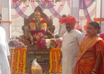 चिर्ले येथे छ.शिवाजी महाराजांच्या पुतळ्याचे अनावरण