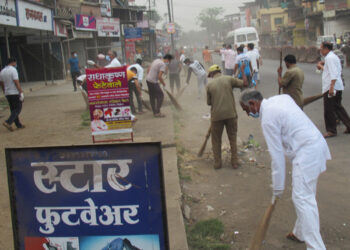 माणगाव बाजारपेठ केली स्वच्छ