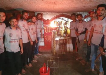 रामशेज किल्ल्यावरुन शिवज्योत पोहचली नेरळला