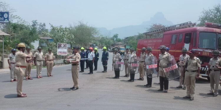 पनवेलमध्ये दंगा काबू योजनेची रंगीत तालीम