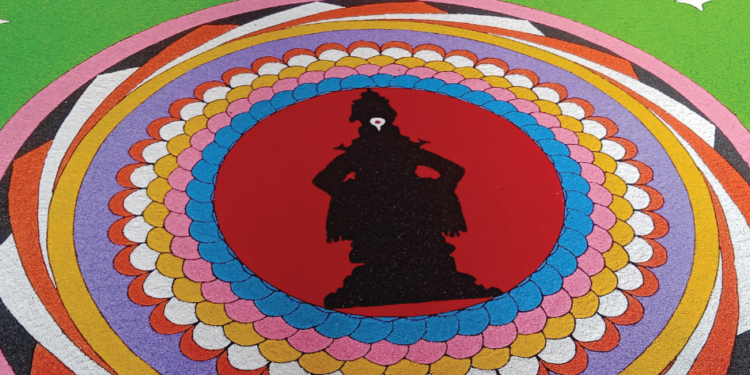 अंगारकी चतुर्थीच्या निमित्ताने कण्यांची रांगोळी