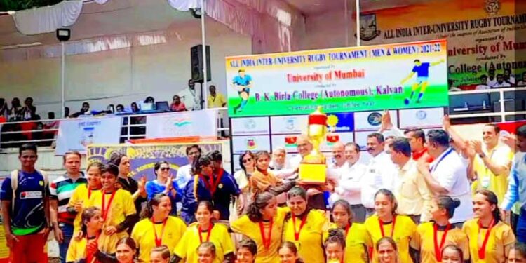 आंतरविद्यापीठ रग्बी स्पर्धेत नेरळ महाविद्यालयाला सुवर्णपदक