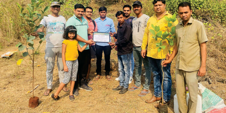 उलवे येथे वृक्षारोपण
