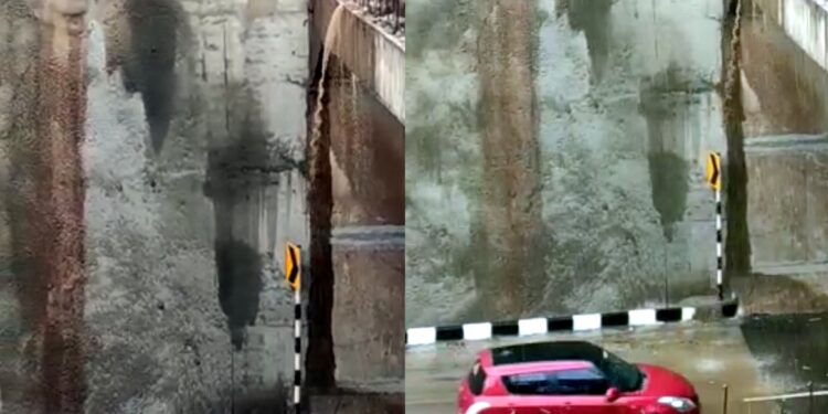 अंडरपास महामार्गावरील ब्रीज झाले धबधबे