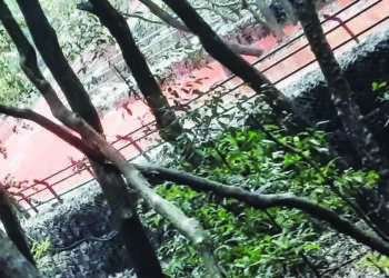 माथेरानमध्ये रस्त्यावरुन वाहतेय पाणी