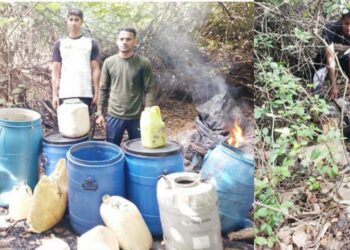 पोलिसांची गावठी दारुविरोधी मोहिम सुरूच; काळकाई जंगलात हातभट्ट्या उध्वस्त