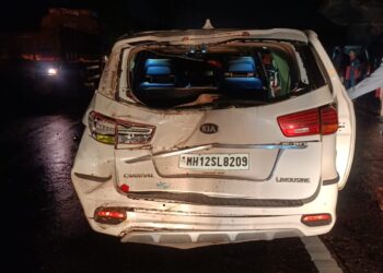 चार वाहनांचा विचित्र अपघात; ट्रकचालक जखमी