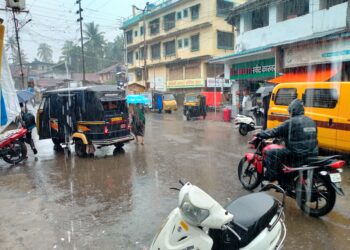 मुरुडमध्ये पावसाची दमदार बॅटिंग : २४ तासात १०४ मि. मि. पावसाची नोंद