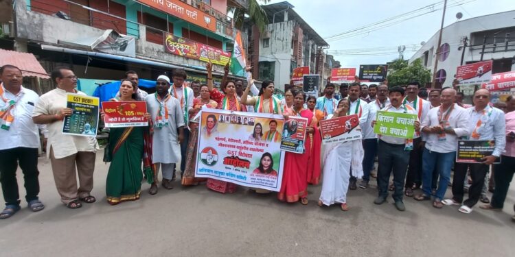 महागाईविरोधात काँग्रेस आक्रमक;भाजप कार्यालयासमोर निदर्शने