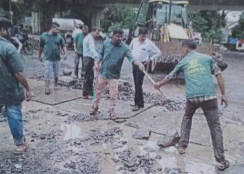 कळंबोलीत रस्ता दुरुस्तीचे काम सुरु