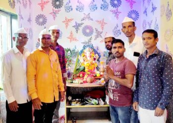 नऊ आदिवासी वाड्यांचा एक बाप्पा