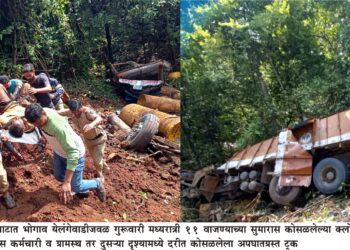 ट्रक दरीत कोसळून भीषण अपघात
