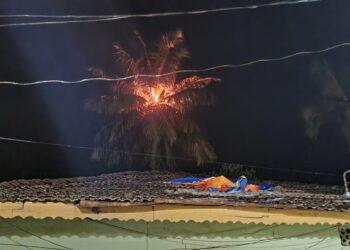 दासगावमध्ये वीज कोसळली