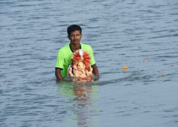 दीड दिवसांच्या गणरायाला भावपूर्ण निरोप