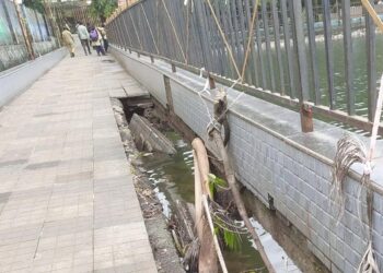 विमला तलावातील भगदाड वाढले