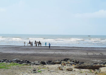 समुद्र किनार्‍यावर पर्यटकांचा शुकशुकाट