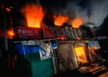 श्रीवर्धनमध्ये इमारतीला भीषण आग; लाखो रुपयांची हानी