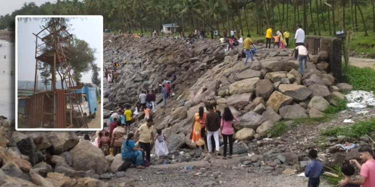 पिरवाडी किनार्‍यावरील पर्यटकांची सुरक्षा वार्‍यावर