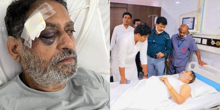 भारत जोडो यात्रेत नितीन राऊतांना धक्काबुक्की