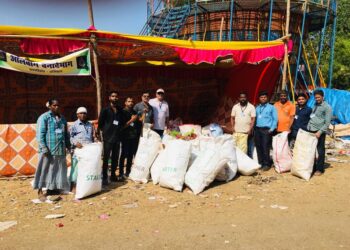 चौल भोवाळे यात्रेत प्लास्टिक कचरा संकलन