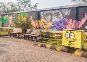 नवी मुंबईतील भिंतींवर रंगांची उधळण