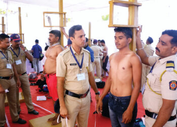 पोलीस भरतीत पहिल्याच दिवशी 377 उमेदवारांची मैदानी चाचणी