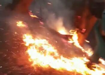 द्रोणागिरी डोंगराला वणवा; सुदैवाने कोणतेही जिवितहानी नाही