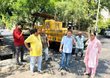 प्रीतम म्हात्रेंकडून रस्त्याच्या कामाची पाहणी