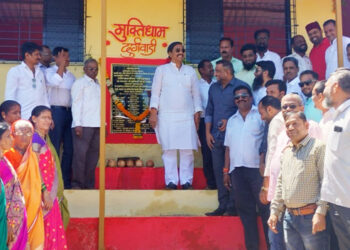 दुर्गवाडी स्मशान शेडचे लोकार्पण