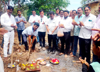 संगम येथील नुतन मंदिराचे भूमिपूजन