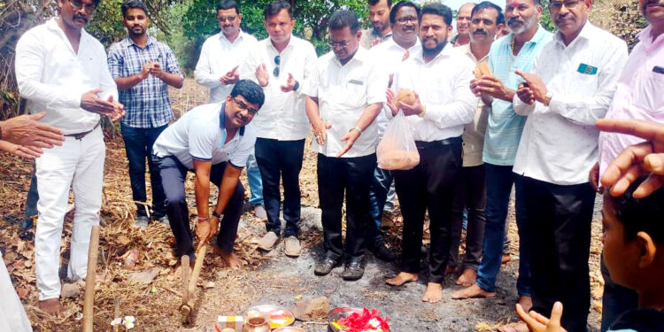 संगम येथील नुतन मंदिराचे भूमिपूजन