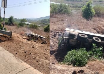 रसायन वाहून नेणाऱ्या टँकरला अपघात