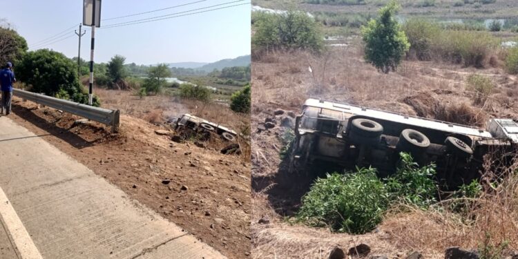 रसायन वाहून नेणाऱ्या टँकरला अपघात