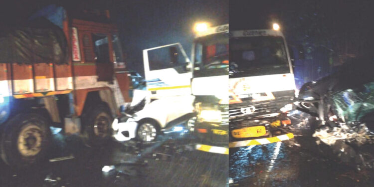 कशेडी घाटात चार वाहनांचा अपघात; एक जण ठार