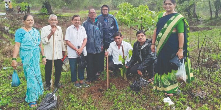 कृषक कल्याणकारी संस्थेतर्फे वृक्षारोपण