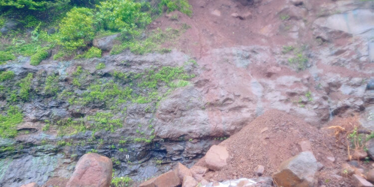 सुकेळी खिंडीत दरड कोसळली