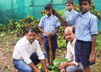 विद्यार्थ्यांनी घेतली वृक्षारोपणाची प्रतिज्ञा