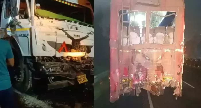 मुंबई-पुणे महामार्गावर भरधाव ट्रेलरची एसटीला धडक; वाहक जागीच ठार