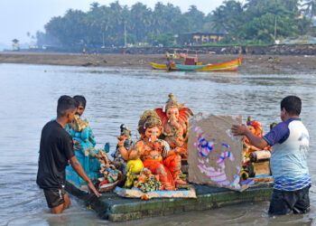 श्रीसदस्यांकडून मूर्तींचे पुन्हा विसर्जन
