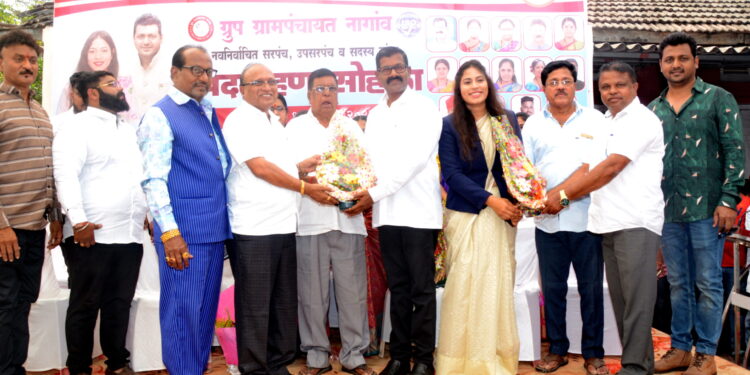 नागावच्या सरपंच हर्षदा निखिल मयेकर यांनी पदभार स्वीकारला